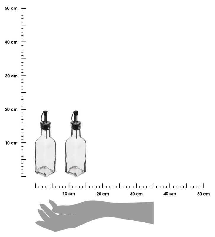 Zestaw szklanych butelek na oliwę i ocet 5Five Simply Smart przezroczyste 19 cm 2 szt.