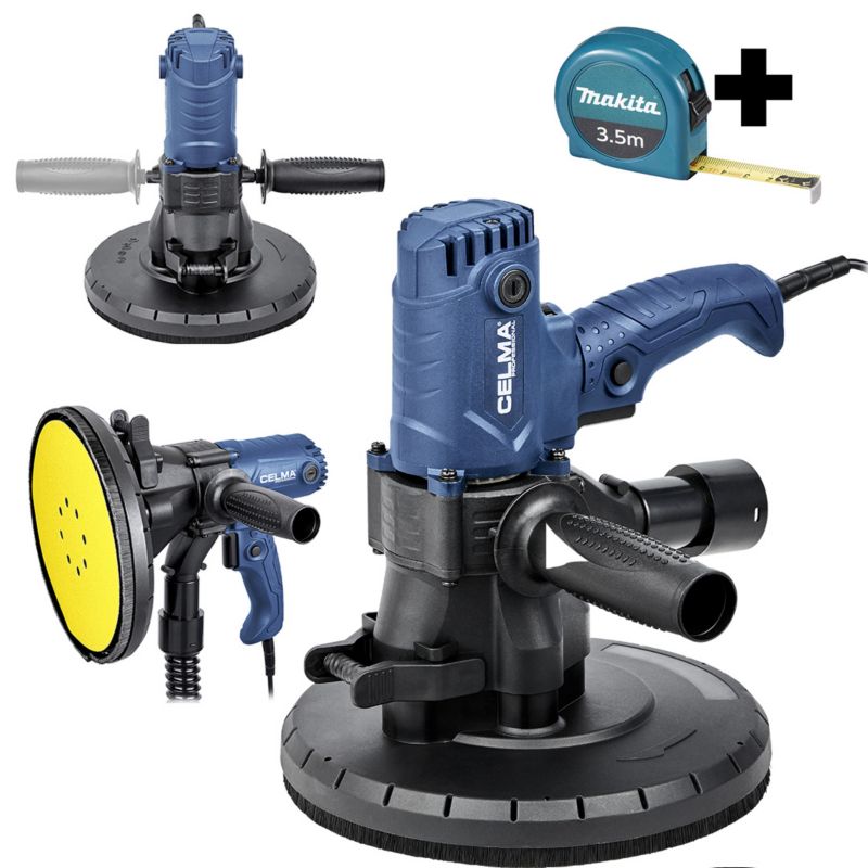 Zestaw Szlifierka do gipsu CELMA Professional PRBs 225GEO 850W 225mm + miara MAKITA 3,5m 1 szt.