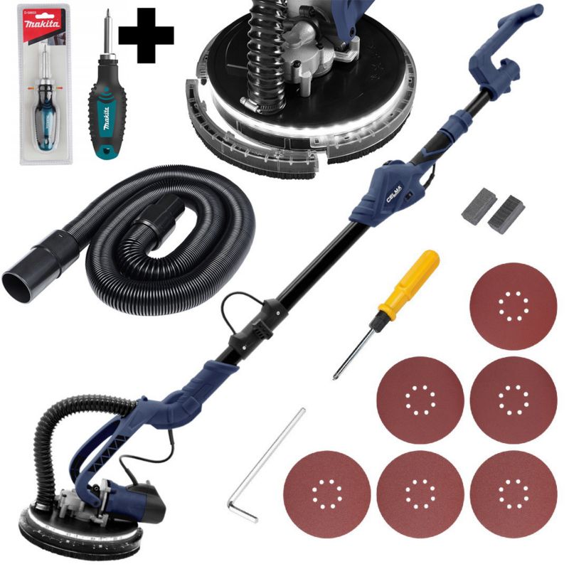 Zestaw Szlifierka do gipsu CELMA Professional PRBt 225LEO 750W LED + wkrętak MAKITA 1 szt.