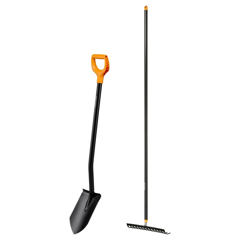 Zestaw szpadel ostry + grabie Fiskars Solid