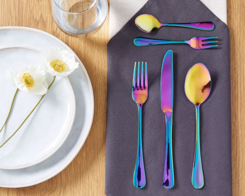 Zestaw sztućców 30 elementów Fusilli Kolorowy 1 kpl