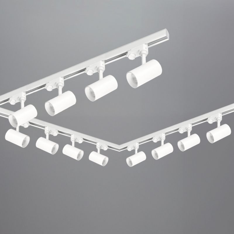3-fázová lišta sada Kobi lišta 1m+1m+2m, 12x lampa, L konektor, bílá, 1 sada.
