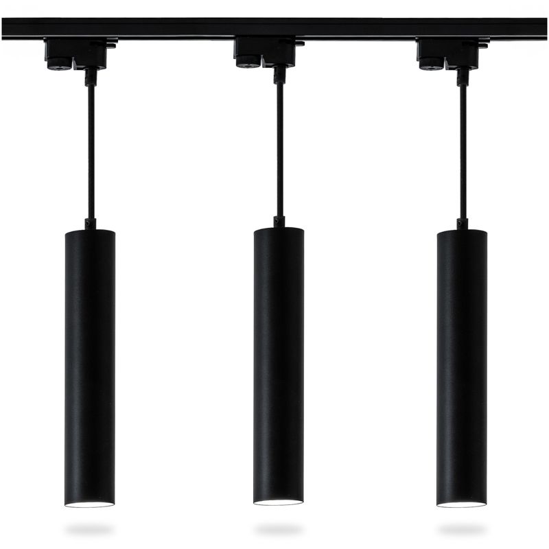Zestaw Szynowy Lumiled Szyna Oświetleniowa Szynoprzewód 1m + 3x Reflektor GU10 Czarny 1 kpl.