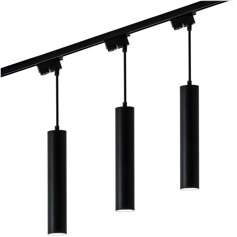 Zestaw Szynowy Lumiled Szyna Oświetleniowa Szynoprzewód 1m + 3x Reflektor GU10 Czarny 1 kpl.