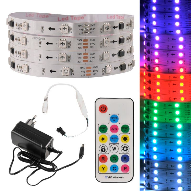Zestaw Taśma LED MAGIC RGB 2m, 12V, IP20, pilot, kontroler, zasilacz Polux 1 szt.