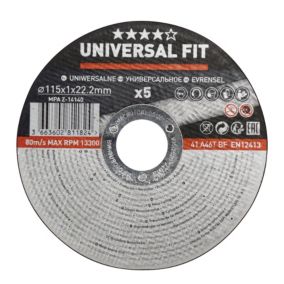 Zestaw tarcz do metalu Universal fit 115 x 1 mm 5 szt.