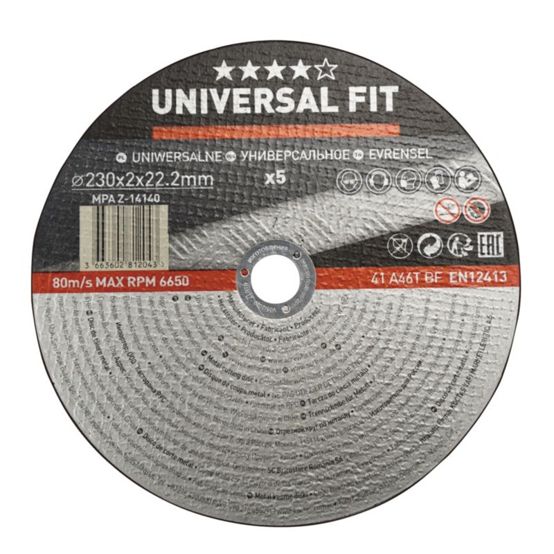 Zestaw tarcz do metalu Universal fit 230 x 2 mm 5 szt.