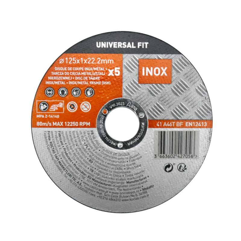 Zestaw tarcz inox Universal fit 125 x 1 mm 5 szt.