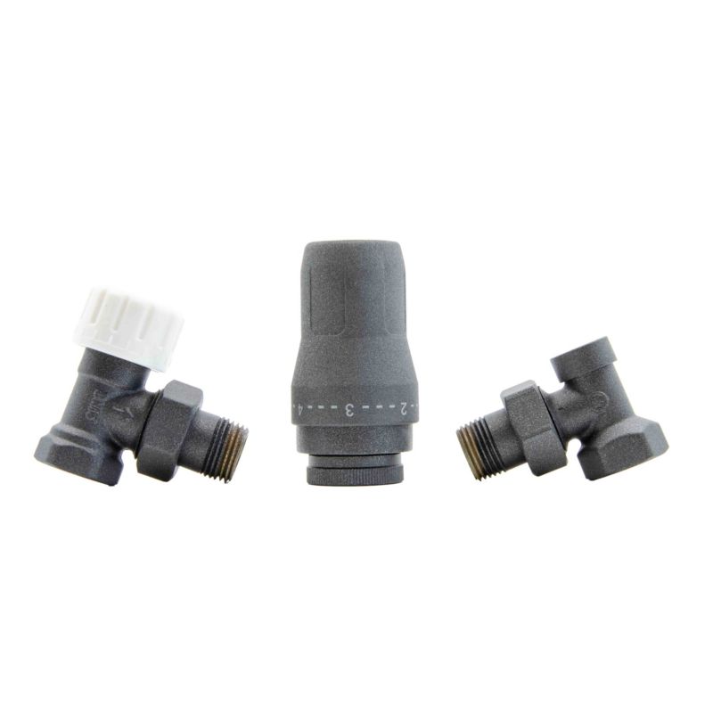 Zestaw termostatyczny HeatBase Standard GZ 1/2 x GW 1/2 kątowy graphite  1 szt.