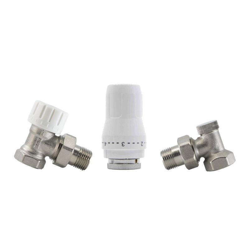 Zestaw termostatyczny HeatBase Standard GZ 1/2 x GW 1/2 kątowy niklowany 1 szt.