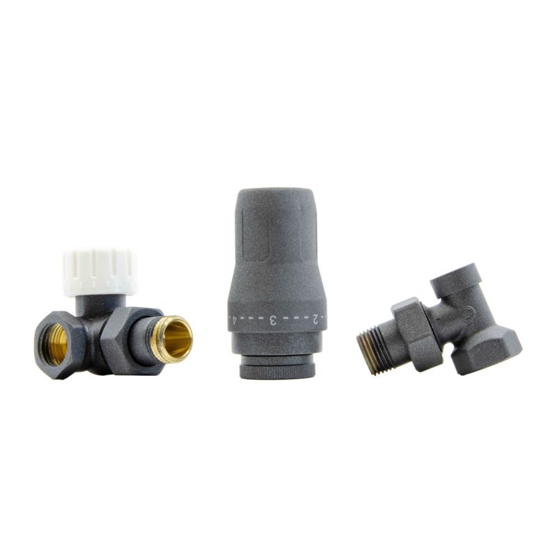 Zestaw termostatyczny HeatBase Standard GZ 1/2 x GW 1/2 osiowo lewy graphite 1 szt.