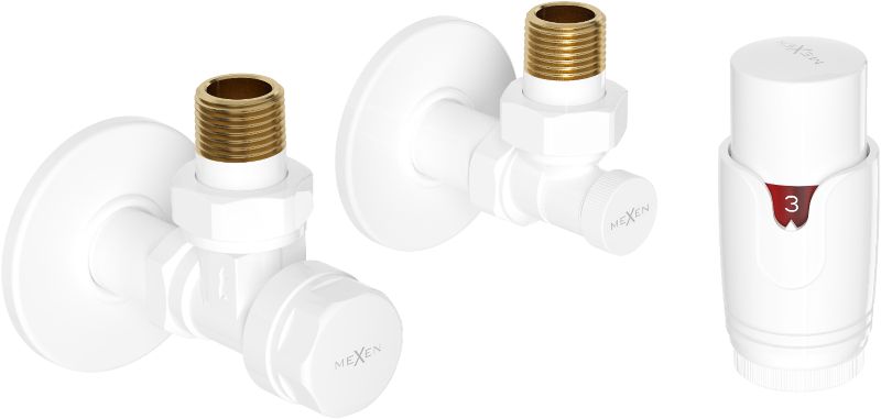 Zestaw termostatyczny kątowy Mexen G00 biały  W901-900-904-20 1 szt.