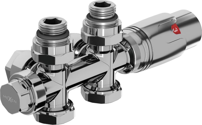 Zestaw termostatyczny prosty/kątowy Mexen G00 chrom  W908-900-01 1 szt.