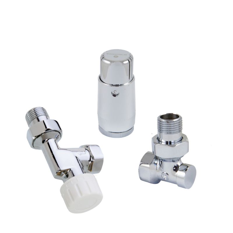 Zestaw termostatyczny SCHLOSSER z głowicą Mini Diamant, DN15 G 1/2 x 1/2 aksjalny chrom 1 szt.