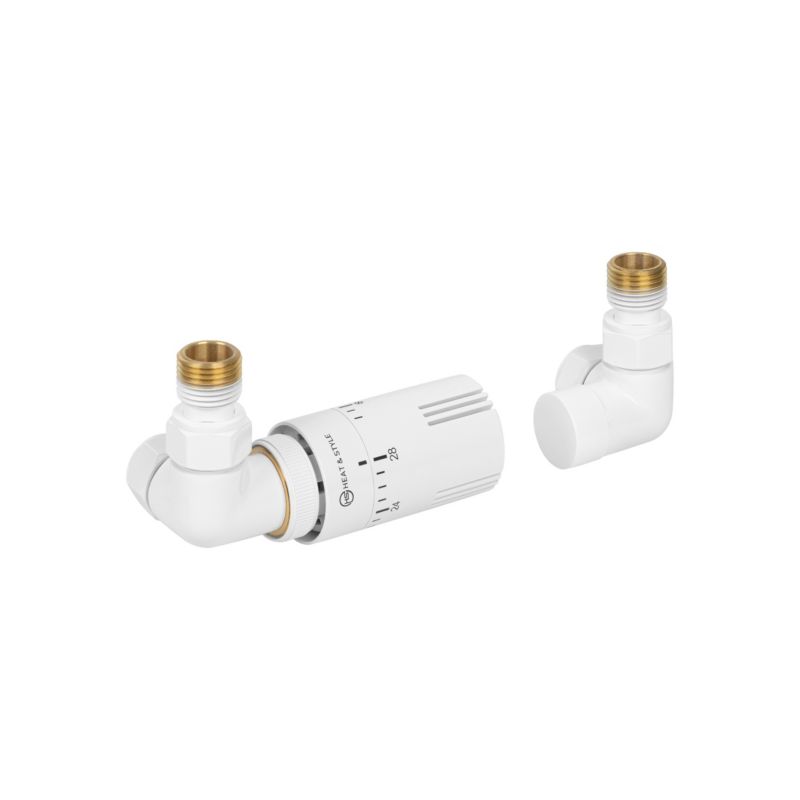 Zestaw termostatyczny Tri Axial Valve Invest 3D, biały lewy 1 szt.