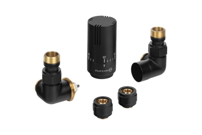 Zestaw termostatyczny Tri Axial Valve Invest 3D, czarny lewy 1 szt.