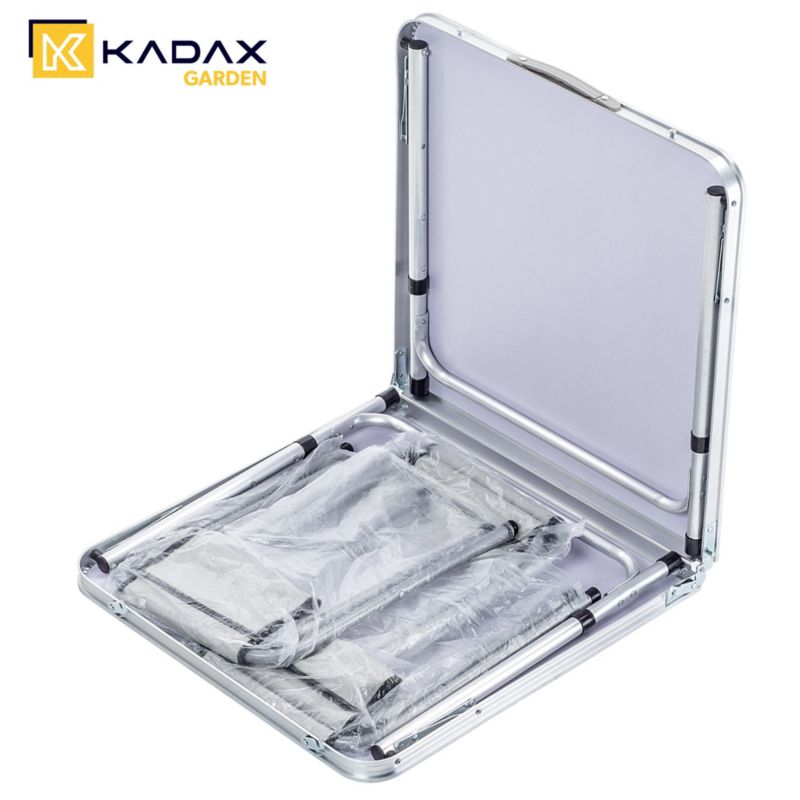 Zestaw Turystyczny KADAX Stół Składany 120cm + 4 Krzesła 5W1 Kempingowy Grill 1szt.