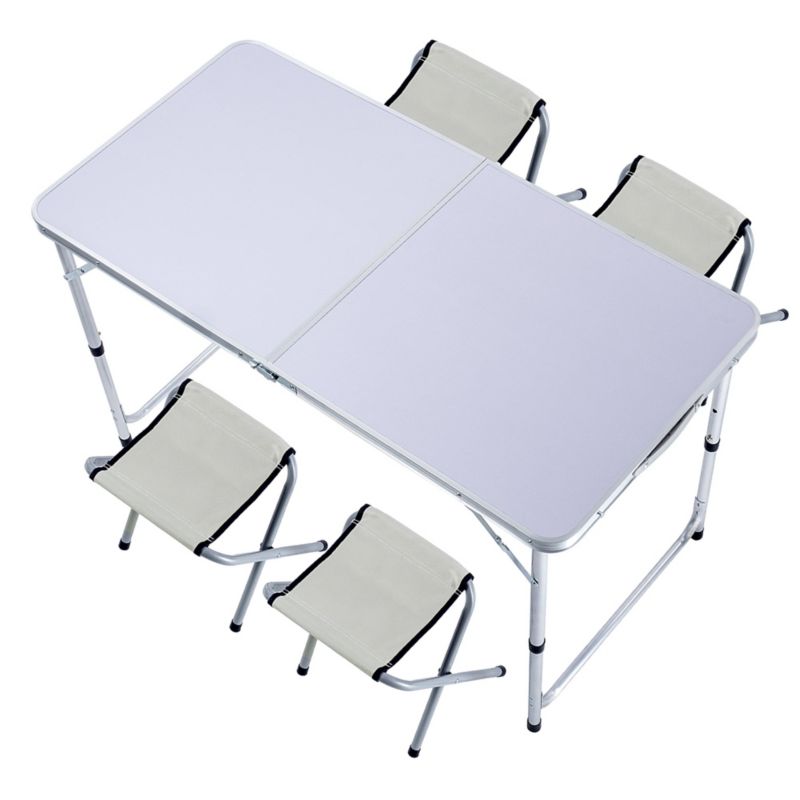 Zestaw Turystyczny KADAX Stół Składany 120cm + 4 Krzesła 5W1 Kempingowy Grill 1szt.