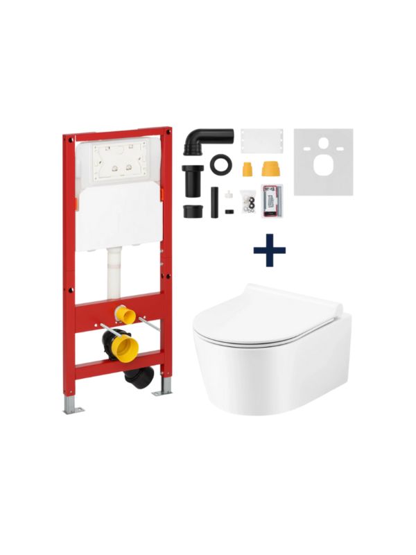 Zestaw Uptrend YOSEMITE Corona  miska WC + stelaż + akcesoria do montażu  UP-Pack, biały połysk 1 kpl.