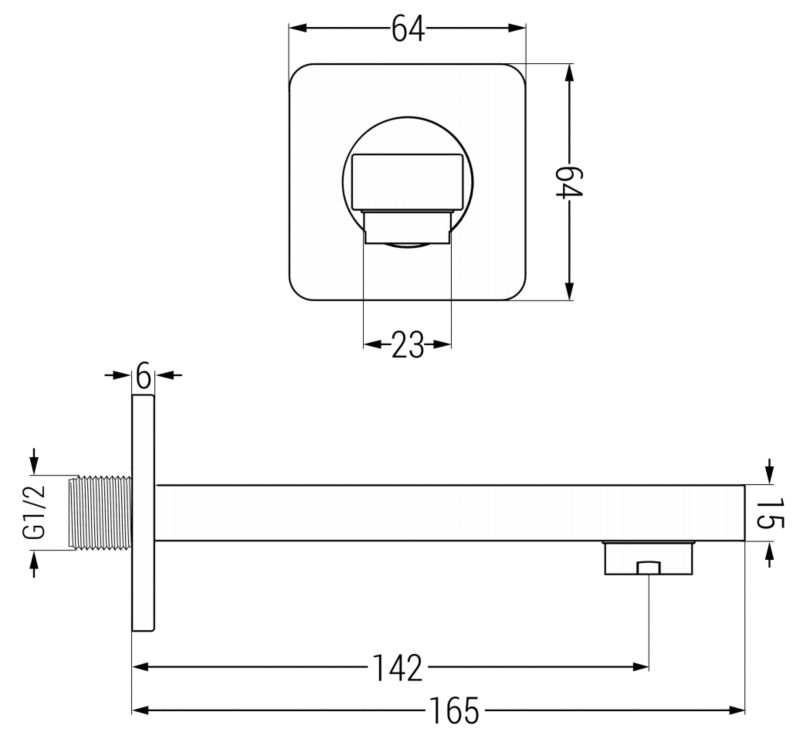 Zestaw wannowo-prysznicowy Mexen Cube czarny 30 cm 1 szt.