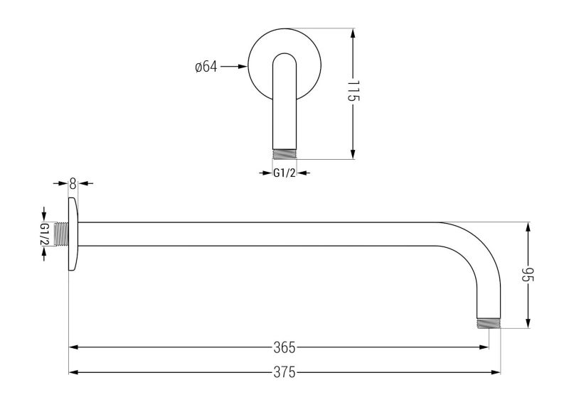 Zestaw wannowo-prysznicowy Mexen Kai grafit 25 cm 1 szt.