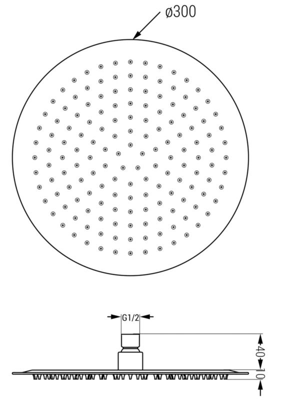 Zestaw wannowo-prysznicowy Mexen Kai grafit 30 cm 1 szt.