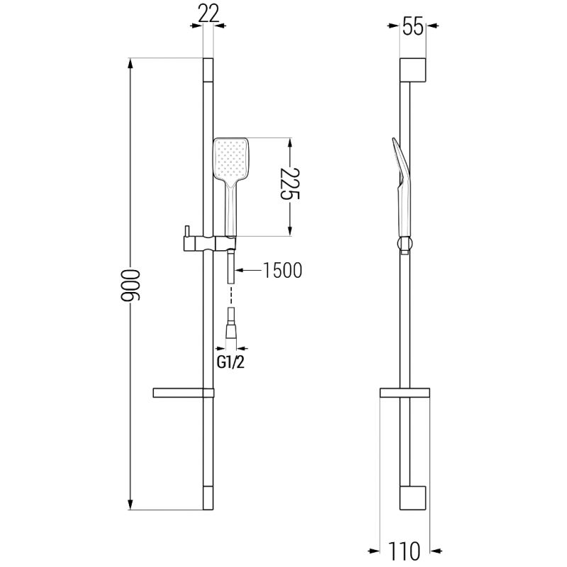 Zestaw wannowy Mexen Alexa chrom  71203DS62-00 1 szt.