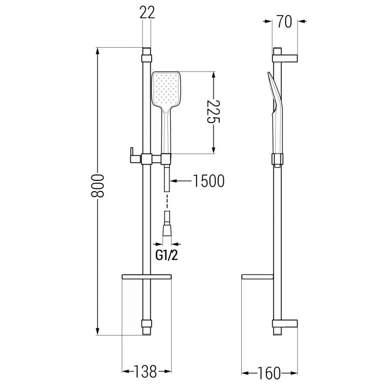 Zestaw wannowy Mexen Alexa czarny  71213DS62-70 1 szt.