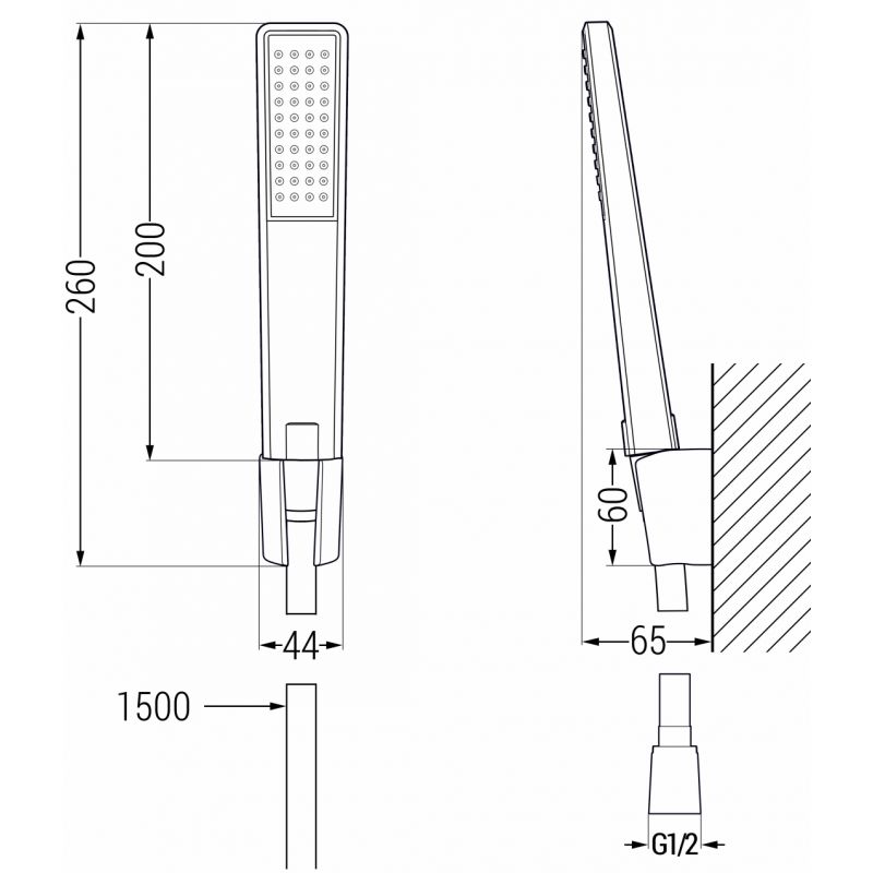 Zestaw wannowy Mexen Alfa czarny  745703R72-70 1 szt.