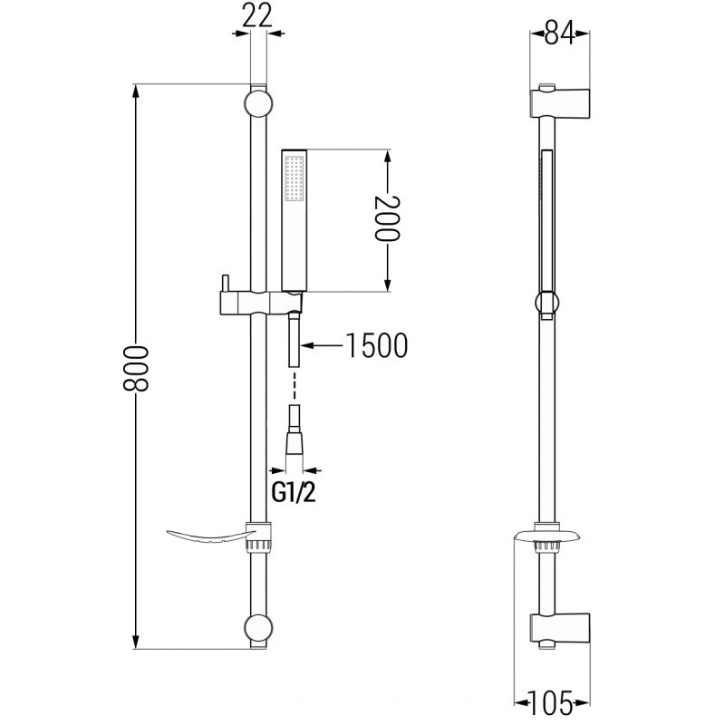 Zestaw wannowy Mexen Alfa złoty  745713DF02-50 1 szt.
