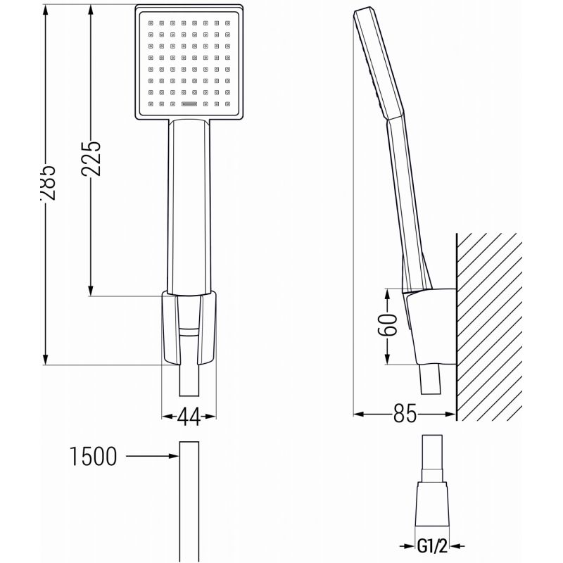 Zestaw wannowy Mexen Cetus czarny  744303R45-70 1 szt.