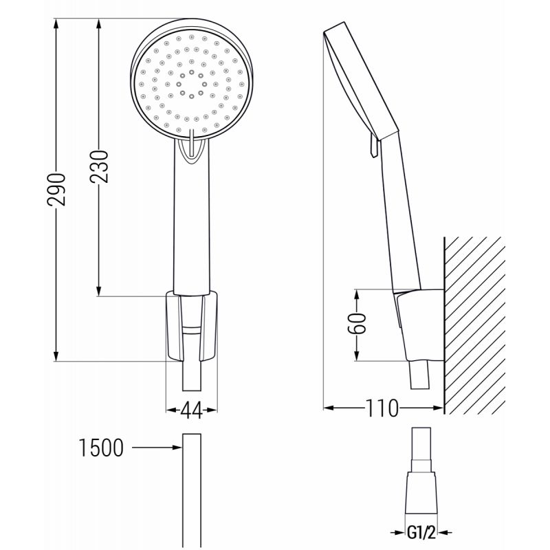 Zestaw wannowy Mexen Kama chrom  72503R75-00 1 szt.