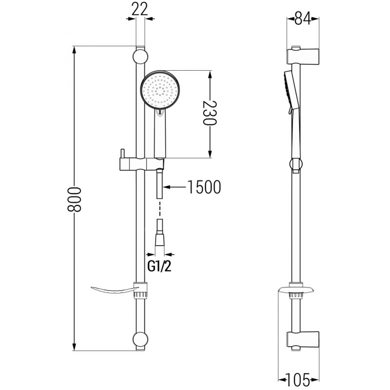 Zestaw wannowy Mexen Kama chrom  72513DF75-00 1 szt.