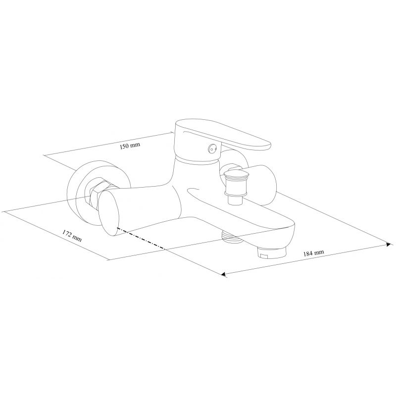 Zestaw wannowy Mexen Kama czarny  72503DS75-70 1 szt.