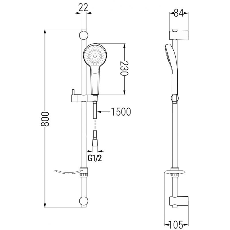 Zestaw wannowy Mexen Milo złoty  71303DF05-50 1 szt.
