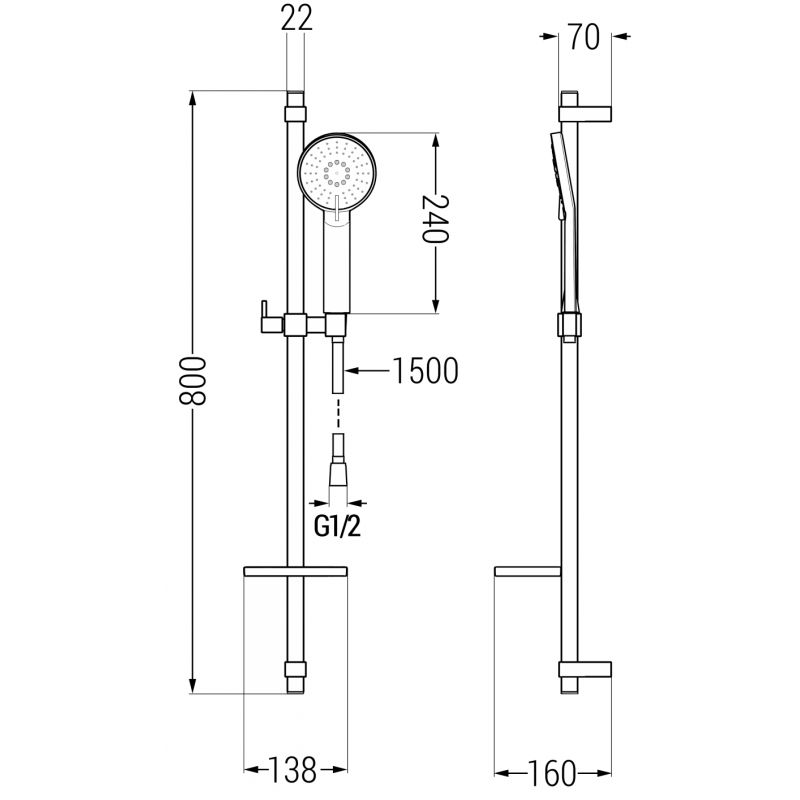 Zestaw wannowy Mexen Pecos chrom  72713DQ40-00 1 szt.