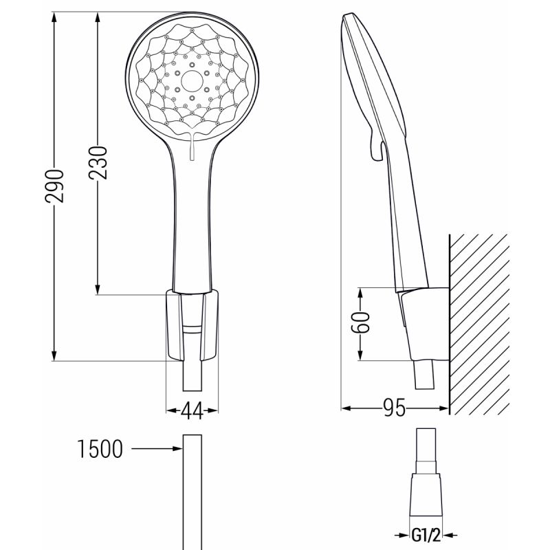 Zestaw wannowy Mexen Sabre chrom 1 szt.