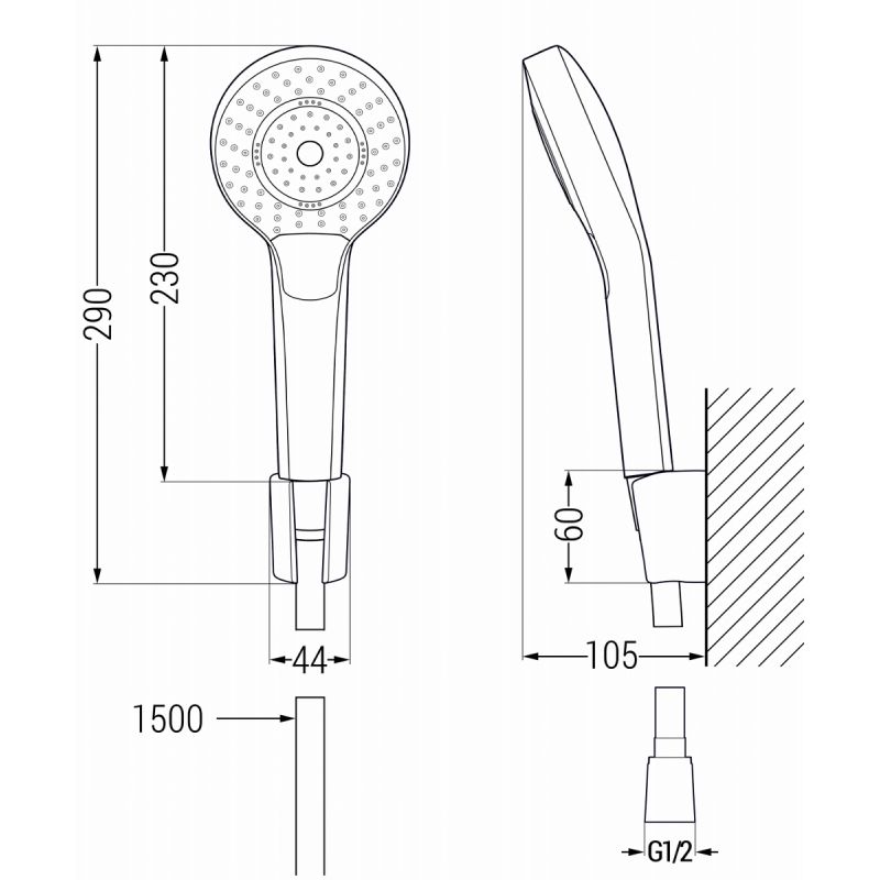 Zestaw wannowy Mexen Sabre czarny  72103R05-70 1 szt.