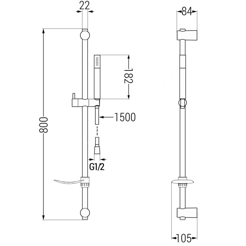 Zestaw wannowy Mexen Zero chrom  7113DF70-00 1 szt.