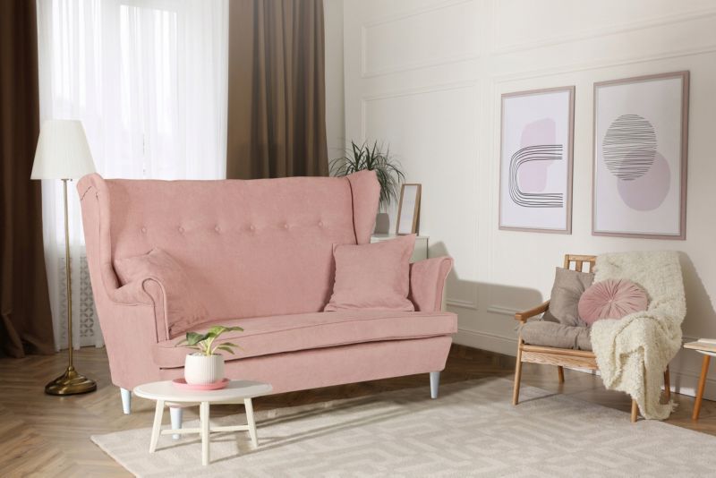 Zestaw wypoczynkowy uszak do salonu sofa fotele pufy Family Meble Ari Print  kwiaty 1szt
