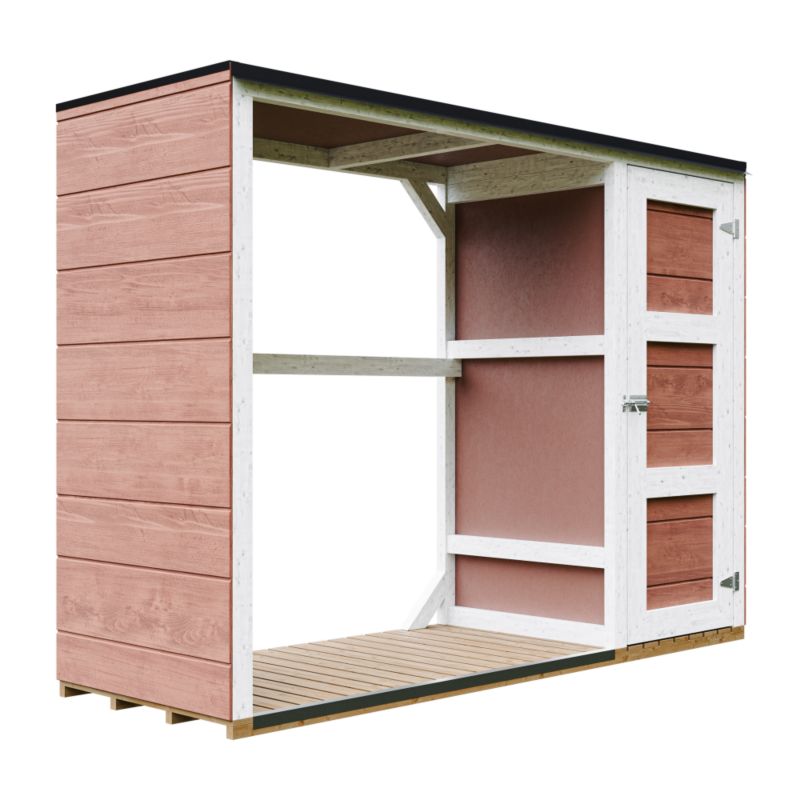 Zewnętrzny schowek na drewno opałowe Timbela M981-REDWOOD RED 1.62 m² schowek na drewno i narzędzia 1 szt.