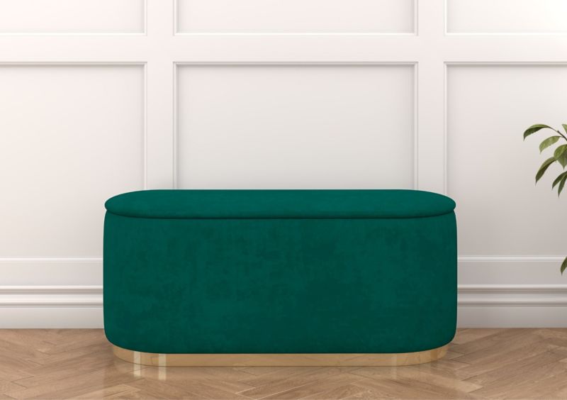 Zielony owalny puf ze schowkiem Dancan SCARLETT 110 cm 1 szt.