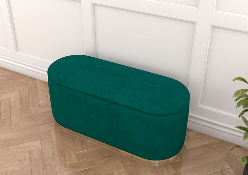 Zielony owalny puf ze schowkiem Dancan SCARLETT 110 cm 1 szt.