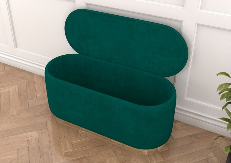 Zielony owalny puf ze schowkiem Dancan SCARLETT 110 cm 1 szt.