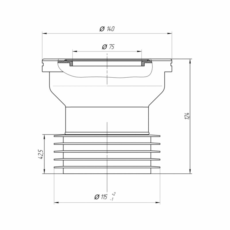 Złącze WC Tycner 110 mm sztywne