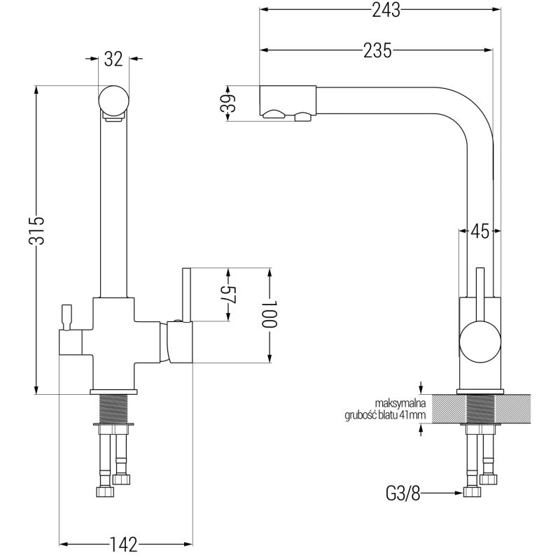 Zlewozmywak granitowy 2-komorowy Mexen Tomas z baterią kuchenną Duero czarny  6516-77-671600-50