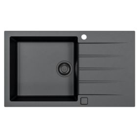 Zlewozmywak granitowy Alveus Cadit 40 Black Edition  kol.  91 czarny (86x50) 1-komorowy 1szt.