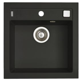 Zlewozmywak granitowy Alveus FORMIC 20 DEEP BLACK kol. 90 czarny (52x51) 1-komorowy 1szt