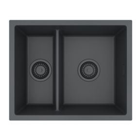 Zlewozmywak granitowy Alveus OMNI 50 kol. G90 BLACK EDITION (55x45)  1,5-komorowy 1szt