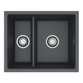 Zlewozmywak granitowy Alveus OMNI 50 kol. G90 DEEP BLACK (55x45)  1,5-komorowy 1szt